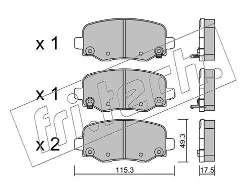 Handler.Part Brake pad set, disc brake fri.tech. 10181 1