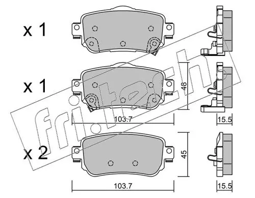 Handler.Part Brake pad set, disc brake fri.tech. 10350 1