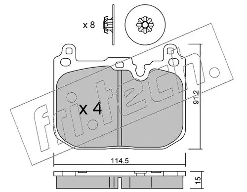 Handler.Part Brake pad set, disc brake fri.tech. 10392 1