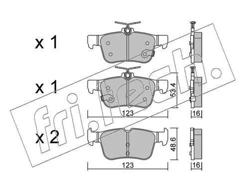 Handler.Part Brake pad set, disc brake fri.tech. 10640 1