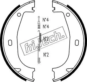 Handler.Part Brake shoe set, parking brake fri.tech. 1019026K 1