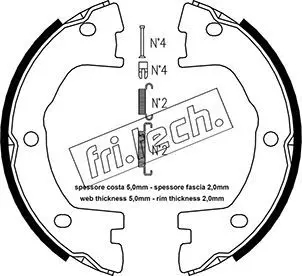 Handler.Part Brake shoe set, parking brake fri.tech. 1034101K 1