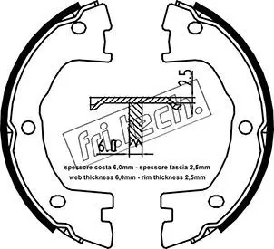 Handler.Part Brake shoe set, parking brake fri.tech. 1034120 1