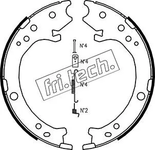 Handler.Part Brake shoe set, parking brake fri.tech. 1044025K 1