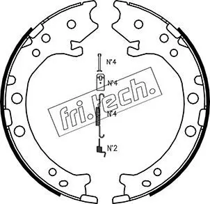 Handler.Part Brake shoe set, parking brake fri.tech. 1044026K 1