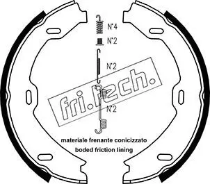 Handler.Part Brake shoe set, parking brake fri.tech. 1052128K 1