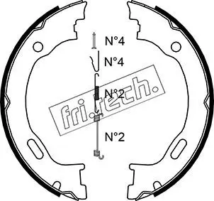 Handler.Part Brake shoe set, parking brake fri.tech. 1052129K 1