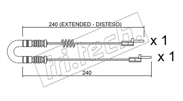 Handler.Part Warning contact, brake pad wear fri.tech. SU109K 1