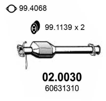 Handler.Part Catalytic converter ASSO 020030 1