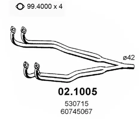 Handler.Part Exhaust pipe ASSO 021005 1