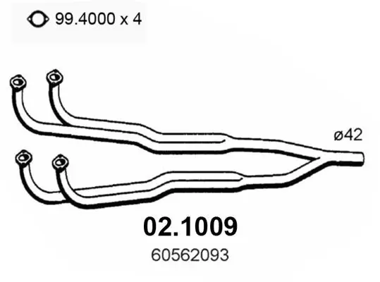 Handler.Part Exhaust pipe ASSO 021009 1