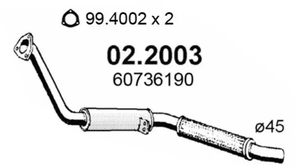 Handler.Part Front silencer ASSO 022003 1