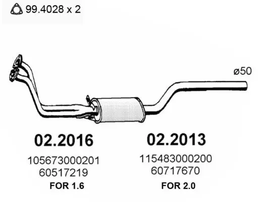 Handler.Part Front silencer ASSO 022013 1