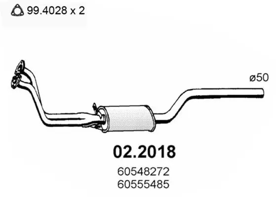 Handler.Part Front silencer ASSO 022018 1