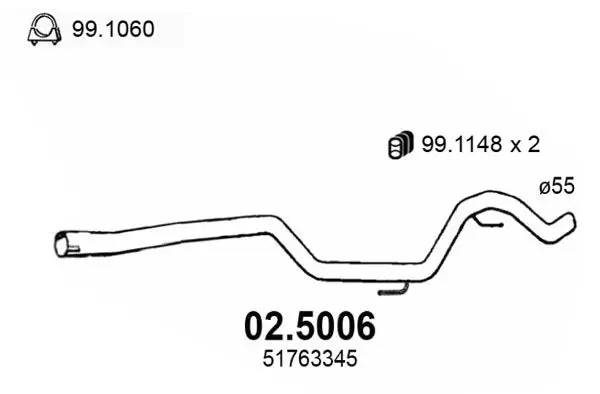 Handler.Part Exhaust pipe ASSO 025006 1