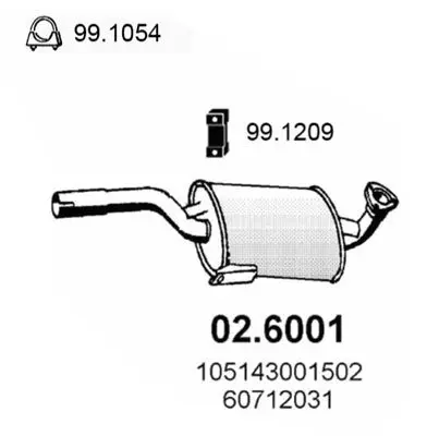 Handler.Part Middle silencer ASSO 026001 1