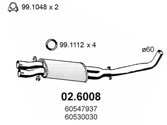 Handler.Part Middle silencer ASSO 026008 1