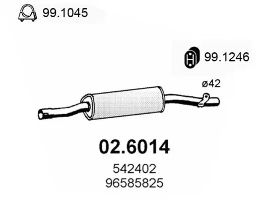 Handler.Part Middle silencer ASSO 026014 1