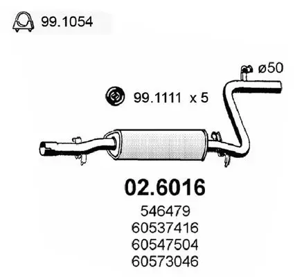 Handler.Part Middle silencer ASSO 026016 1