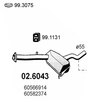 Handler.Part Middle silencer ASSO 026043 1