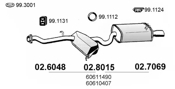 Handler.Part Middle silencer ASSO 026048 1