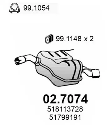 Handler.Part End silencer ASSO 027074 1