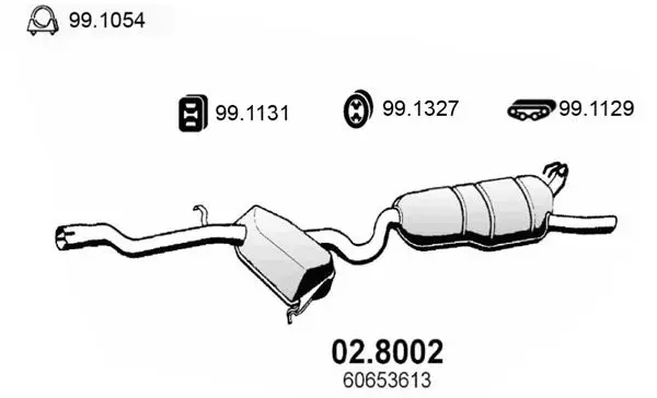 Handler.Part Middle-/end silencer ASSO 028002 1