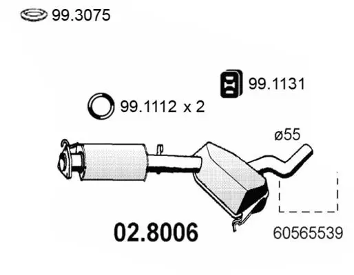 Handler.Part Middle-/end silencer ASSO 028006 1