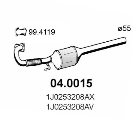 Handler.Part Catalytic converter ASSO 040015 1