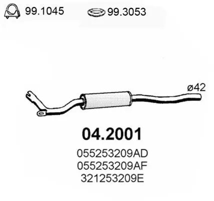 Handler.Part Front silencer ASSO 042001 1