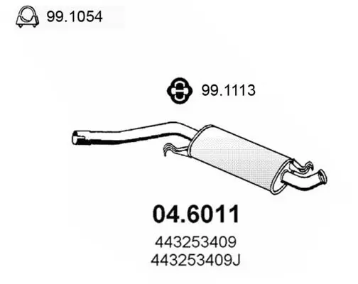 Handler.Part Middle silencer ASSO 046011 1