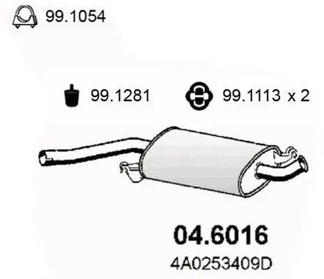 Handler.Part Middle silencer ASSO 046016 1