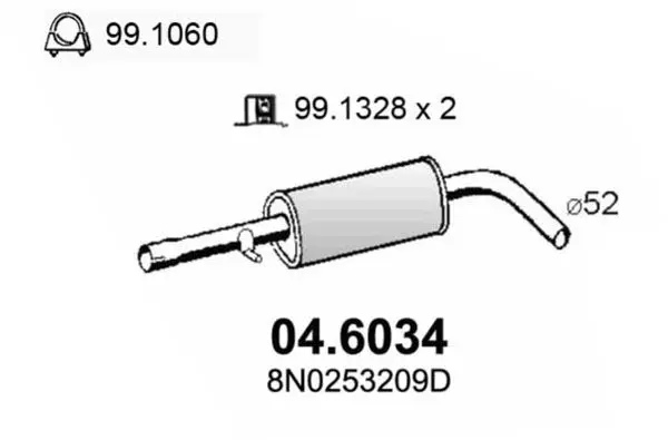 Handler.Part Middle silencer ASSO 046034 1