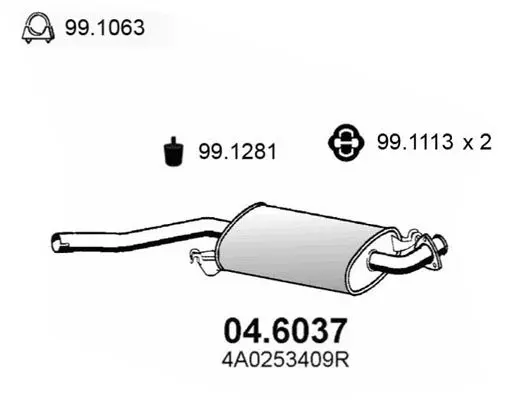 Handler.Part Middle silencer ASSO 046037 1