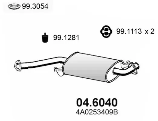 Handler.Part Middle silencer ASSO 046040 1