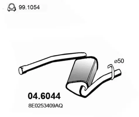 Handler.Part Middle silencer ASSO 046044 1