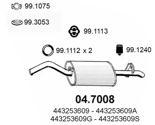 Handler.Part End silencer ASSO 047008 1