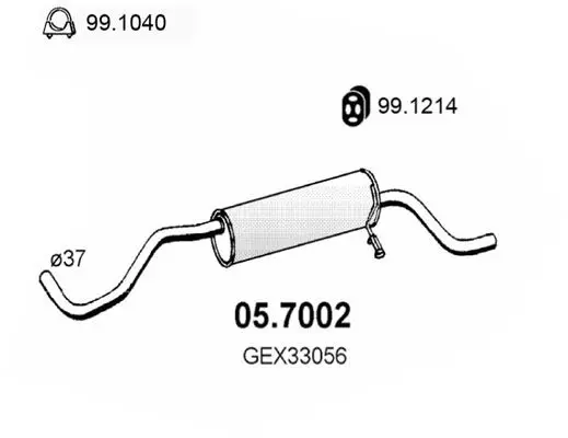 Handler.Part End silencer ASSO 057002 1