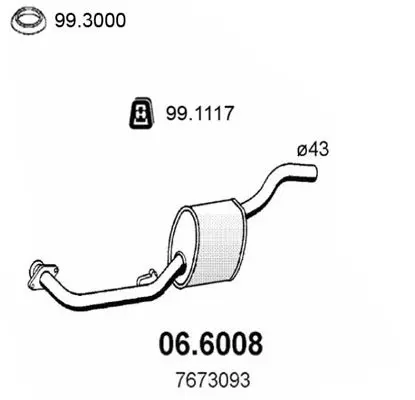 Handler.Part Middle silencer ASSO 066008 1