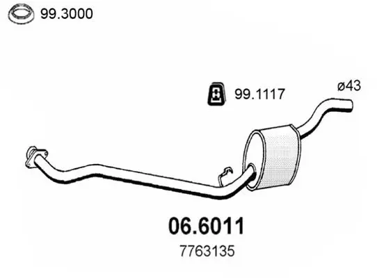 Handler.Part Middle silencer ASSO 066011 1