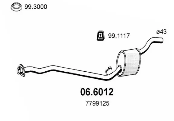 Handler.Part Middle silencer ASSO 066012 1