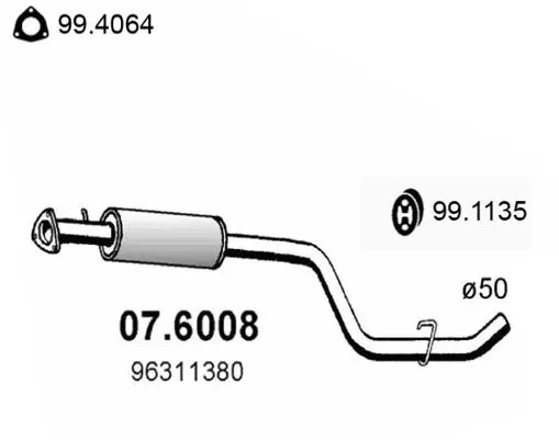 Handler.Part Middle silencer ASSO 076008 1