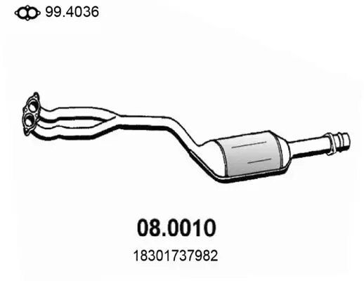 Handler.Part Catalytic converter ASSO 080010 1