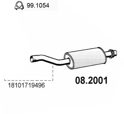 Handler.Part Front silencer ASSO 082001 1