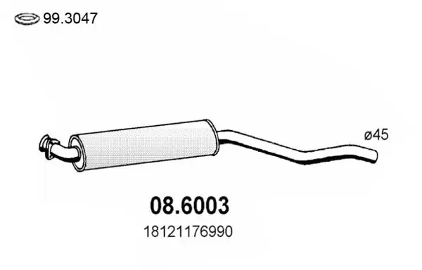 Handler.Part Middle silencer ASSO 086003 1