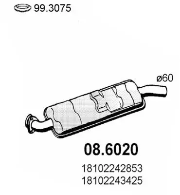 Handler.Part Middle silencer ASSO 086020 1