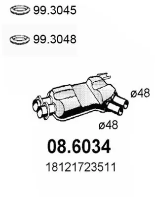 Handler.Part Middle silencer ASSO 086034 1