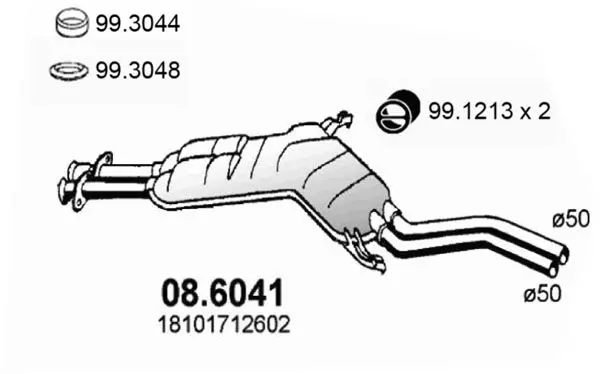 Handler.Part Middle silencer ASSO 086041 1