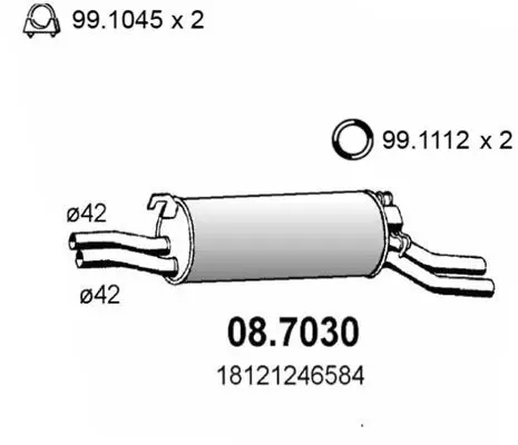 Handler.Part End silencer ASSO 087030 1