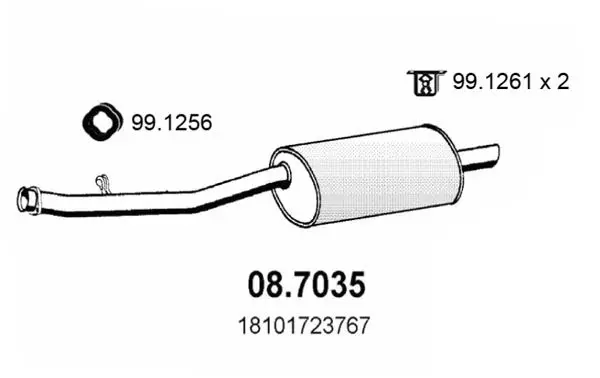 Handler.Part End silencer ASSO 087035 1